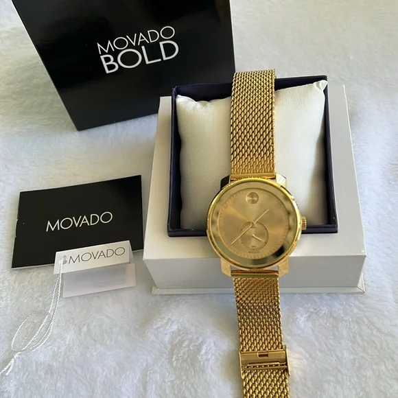 Movado BOLD Gold Mesh Bracelet Watch